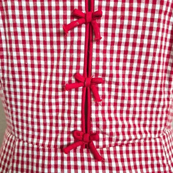 Rachel Zoe Red and White Gingham Midi Dress - Picture 6 of 15